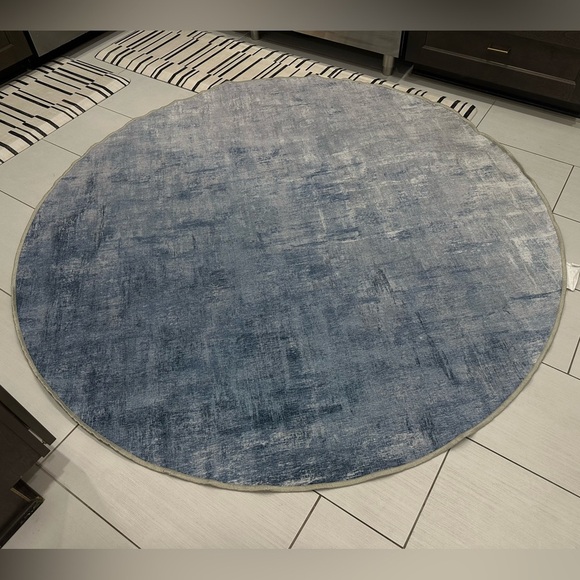 Ruggable 6’ Round Rug Impasto Slate Blue | Rug Cover Only No Pad | EUC |washable - Picture 2 of 6